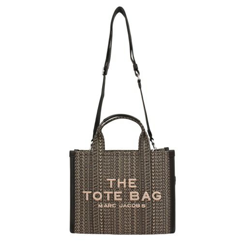 マークジェイコブス トートバッグ レディース ザ モノグラム ジャカード トート バッグ ミディアム ブラック Marc Jacobs 2F4HTT015H05 261 BEIGE MULTI