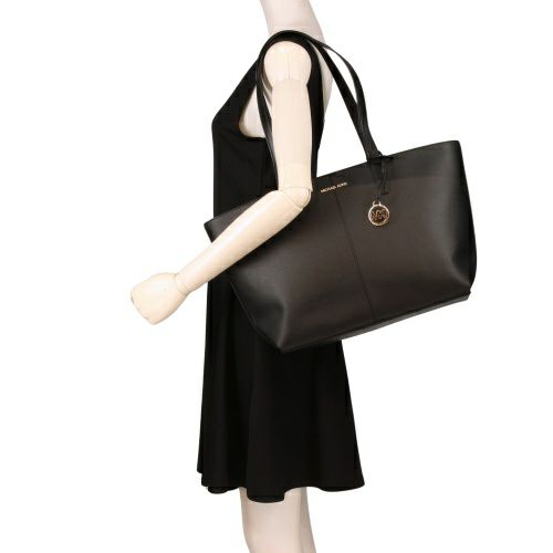 MICHAEL KORS ブラックトートバッグ Michael Kors マイケルコース ロゴ トートバッグ レザー
