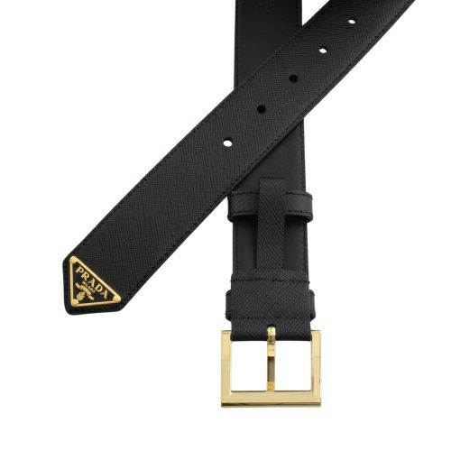 プラダ ベルト レディース トライアングルロゴ サフィアーノ ブラック PRADA 1CC545 053 F0002 NERO