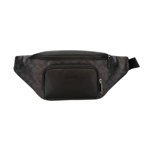 コーチ アウトレット ボディバッグ メンズ レーサー ベルト バッグ・シグネチャー キャンバス ブラック COACH OUTLET CT714 QBMI5 チャコール ブラック