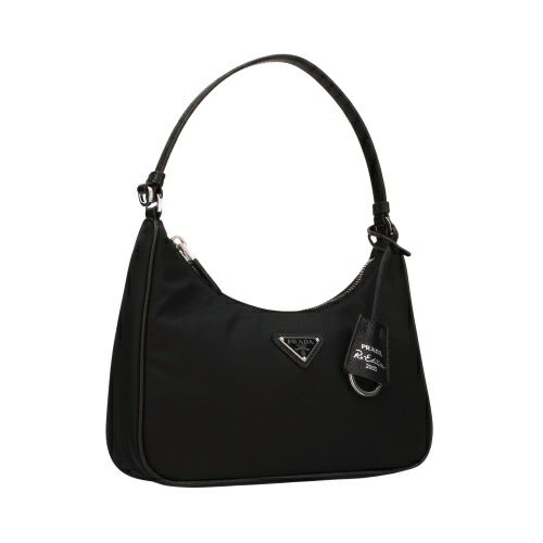 希少✨ PRADA プラダ メタルロゴ ナイロン ショルダーバッグ ブラック 黒 人気✨️希少 プラダ ショルダーバッグ 三角ロゴ アマゾン型
