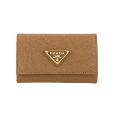プラダ キーケース レディース トライアングルロゴ サフィアーノ ブラウン PRADA 1PG004 QHH F03BH CARAMEL 0