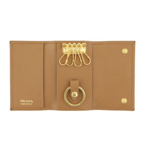 プラダ キーケース レディース トライアングルロゴ サフィアーノ ブラウン PRADA 1PG004 QHH F03BH CARAMEL 0