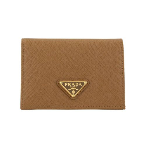 プラダ 二つ折り財布 レディース トライアングルロゴ サフィアーノ ブラウン PRADA 1MV021 QHH F03BH CARAMEL 0