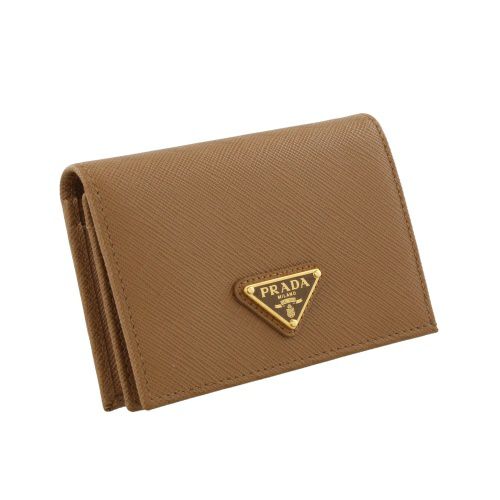 プラダ 二つ折り財布 レディース トライアングルロゴ サフィアーノ ブラウン PRADA 1MV021 QHH F03BH CARAMEL 0