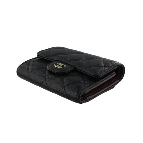 シャネル 三つ折り財布 レディース ココマーク ブラック CHANEL AP4383 B10583 C3906 ブラック