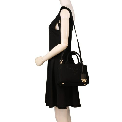 プラダ ハンドバッグ レディース カナパ CANAPA RICAMO ブラック PRADA 