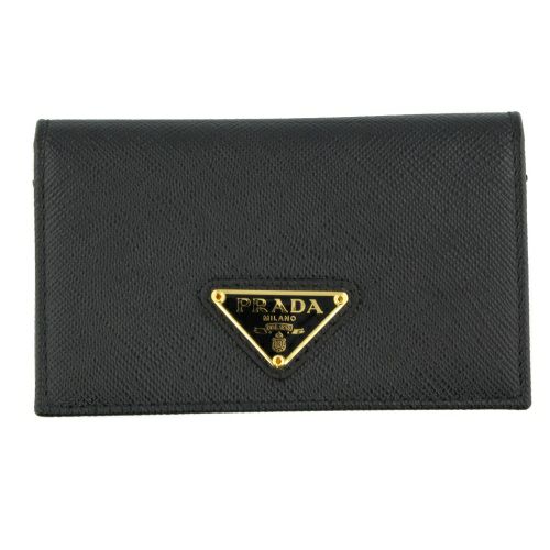 プラダ 二つ折り財布 メンズ TESSUTO SAFFIANO ブラック PRADA 2MO738  