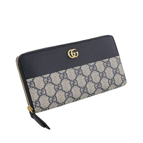グッチ 長財布 レディース GGマーモント ブルー GUCCI 456117 17WAG 4041 BEIGE/BLUE