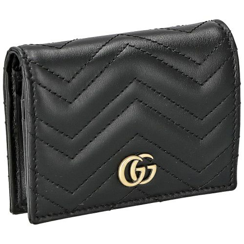 グッチ 二つ折り財布 レディース GGマーモント ブラック GUCCI 466492  