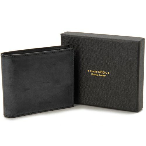 モンテスピガ 二つ折り財布 メンズ ブラック monte SPIGA MOSBHSD003BK BLACK