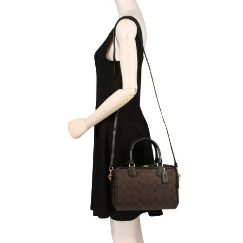 コーチ アウトレット ショルダーバッグ ハンドバッグ レディース シグネチャー ローワン サッチェル ブラウン COACH OUTLET 32203 IMAA8 ブラウン/ブラック