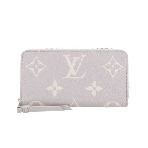 ルイヴィトン 長財布 レディース モノグラム･アンプラント ジッピー・ウォレット グレー LOUIS VUITTON M14228 ブリューム グレー/ホワイトクオーツ