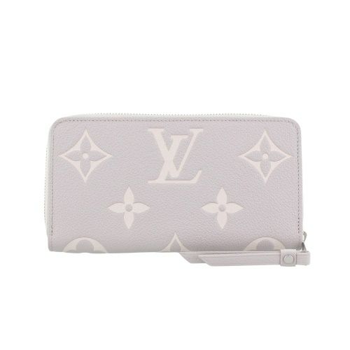 ルイヴィトン 長財布 レディース モノグラム･アンプラント ジッピー・ウォレット グレー LOUIS VUITTON M14228 ブリューム グレー/ホワイトクオーツ