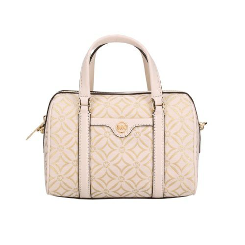 マイケルコース ショルダーバッグ レディース メタリック ロゴジャカード ダッフルクロスボディ スモール ホワイト MICHAEL KORS 35F4GTFC1J PL GLD MULTI