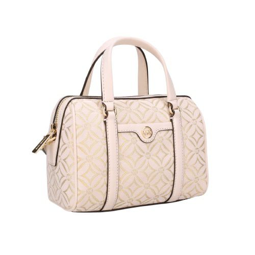 マイケルコース ショルダーバッグ レディース メタリック ロゴジャカード ダッフルクロスボディ スモール ホワイト MICHAEL KORS 35F4GTFC1J PL GLD MULTI