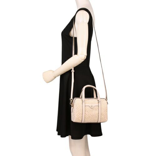 マイケルコース ショルダーバッグ レディース メタリック ロゴジャカード ダッフルクロスボディ スモール ホワイト MICHAEL KORS 35F4GTFC1J PL GLD MULTI