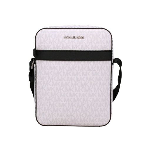 マイケルコース ショルダーバッグ メンズ クーパー シグネチャー ロゴ フライトバッグ ホワイト MICHAEL KORS 37F2LCOL6J BRIGHT WHT