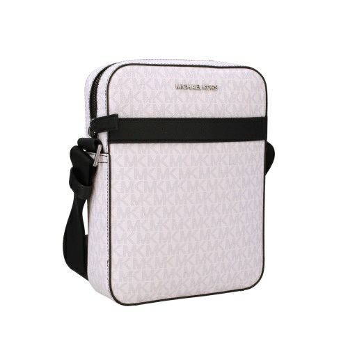 マイケルコース ショルダーバッグ メンズ クーパー シグネチャー ロゴ フライトバッグ ホワイト MICHAEL KORS 37F2LCOL6J BRIGHT WHT