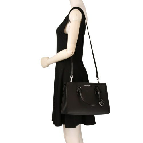 マイケルコース ハンドバッグ レディース SHEILA フォー サフィアーノ レザー センタージップ サッチェル ミディアム ブラック MICHAEL KORS 35S3S6HS2L BLACK