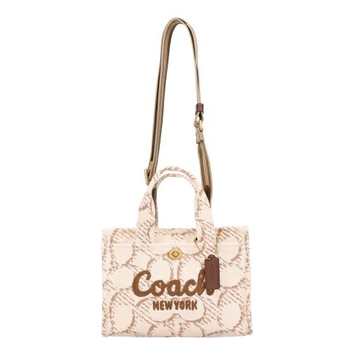 コーチ トートバッグ レディース カーゴ トート バッグ 26・シグネチャー キャンバス ホワイト COACH CAM61 B4/NP