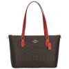 コーチ アウトレット トートバッグ レディース ギャラリー シグネチャー トート ブラウン COACH OUTLET CW381 IMXD0 ブラウン/レッド