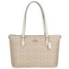 コーチ アウトレット トートバッグ レディース ギャラリー シグネチャー トート ホワイト COACH OUTLET CW381 IMXDM ベージュ/ホワイト