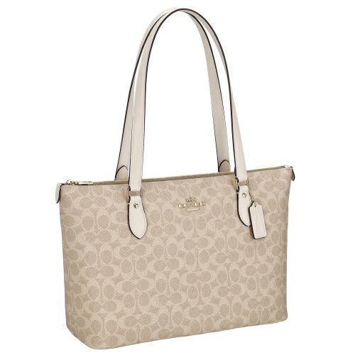 コーチ アウトレット トートバッグ レディース ギャラリー シグネチャー トート ホワイト COACH OUTLET CW381 IMXDM ベージュ/ホワイト