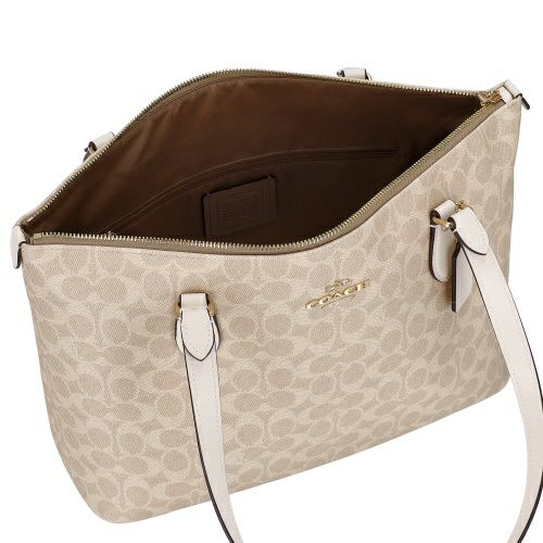 コーチ アウトレット トートバッグ レディース ギャラリー シグネチャー トート ホワイト COACH OUTLET CW381 IMXDM ベージュ/ホワイト