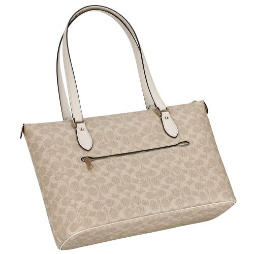 コーチ アウトレット トートバッグ レディース ギャラリー シグネチャー トート ホワイト COACH OUTLET CW381 IMXDM ベージュ/ホワイト