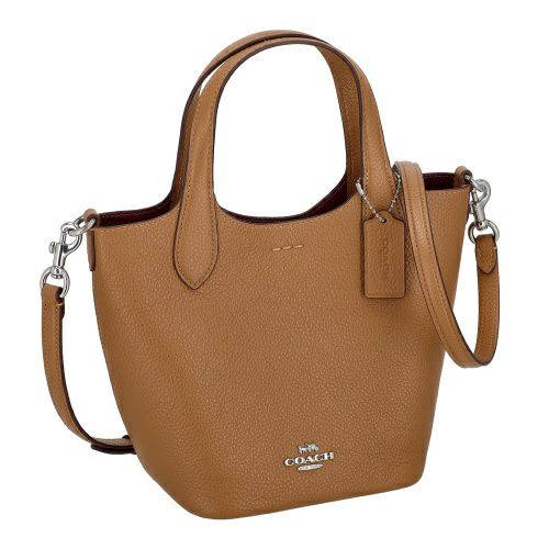 コーチ アウトレット ショルダーバッグ レディース ハンナ ダブル フェース レザー バケット バッグ ブラウン COACH OUTLET CR168 SV/QD ライトサドル