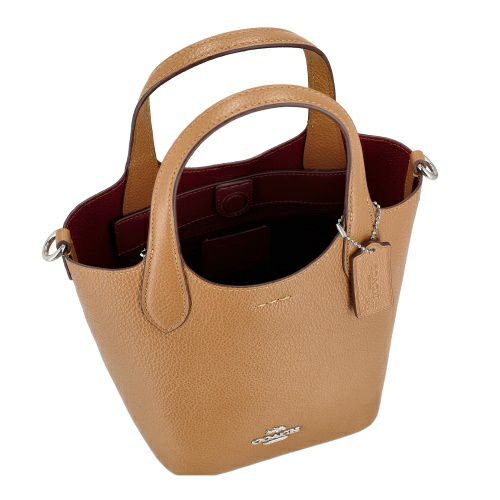 コーチ アウトレット ショルダーバッグ レディース ハンナ ダブル フェース レザー バケット バッグ ブラウン COACH OUTLET CR168 SV/QD ライトサドル