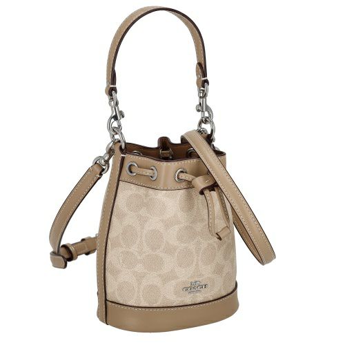 コーチ アウトレット ショルダーバッグ レディース シグネチャー ミニ バケット バッグ ベージュ COACH OUTLET CW299 SVPWH ベージュ