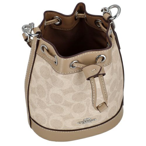 コーチ アウトレット ショルダーバッグ レディース シグネチャー ミニ バケット バッグ ベージュ COACH OUTLET CW299 SVPWH ベージュ