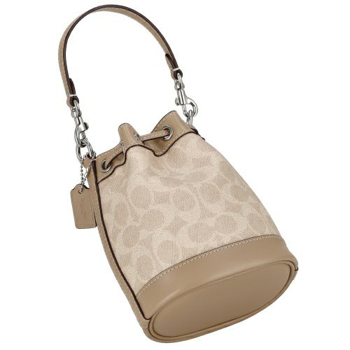 コーチ アウトレット ショルダーバッグ レディース シグネチャー ミニ バケット バッグ ベージュ COACH OUTLET CW299 SVPWH ベージュ