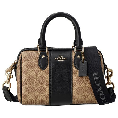 コーチ アウトレット ショルダーバッグ レディース シグネチャー ミニ ローアン クロスボディー ブラック COACH OUTLET CW331 IMQRX ベージュ/ブラック