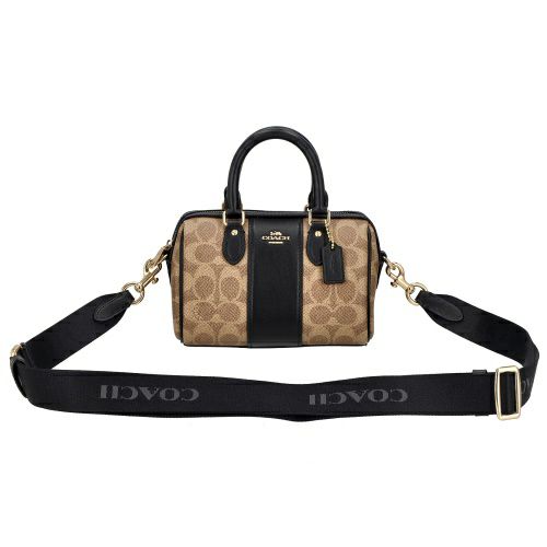 コーチ アウトレット ショルダーバッグ レディース シグネチャー ミニ ローアン クロスボディー ブラック COACH OUTLET CW331 IMQRX ベージュ/ブラック