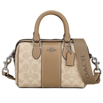 コーチ アウトレット ショルダーバッグ レディース シグネチャー ミニ ローアン クロスボディー ブラウン COACH OUTLET CW331 SVPWH ベージュ