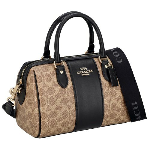 コーチ アウトレット ショルダーバッグ レディース シグネチャー ローワン サッチェル ブラック COACH OUTLET CW376 IMQRX ベージュ/ブラック