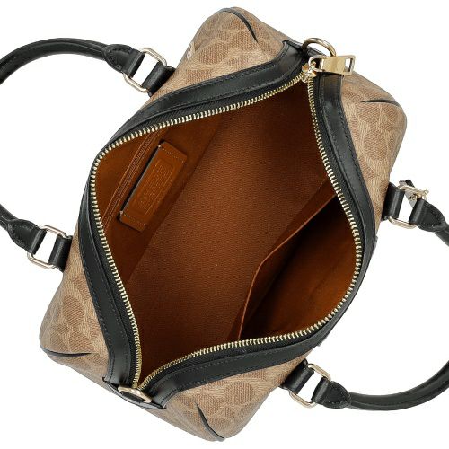 コーチ アウトレット ショルダーバッグ レディース シグネチャー ローワン サッチェル ブラック COACH OUTLET CW376 IMQRX ベージュ/ブラック