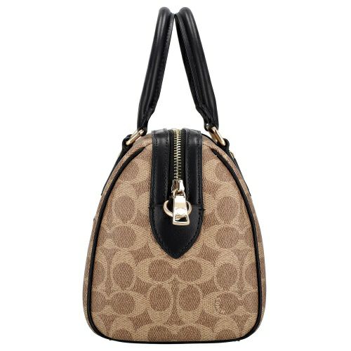 コーチ アウトレット ショルダーバッグ レディース シグネチャー ローワン サッチェル ブラック COACH OUTLET CW376 IMQRX ベージュ/ブラック