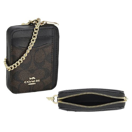 極美品】COACH ダブルジッパー コインケース カードケース
