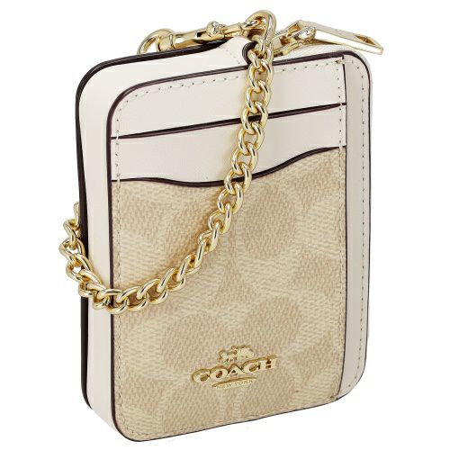 コーチ アウトレット コインケース レディース ジップ カード ケース・シグネチャー キャンバス ホワイト COACH OUTLET CW883 IMXDM サンド/チョーク
