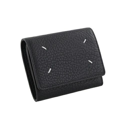 Maison Margiela （マルジェラ）三つ折り財布　黒 メゾンマルジェラ 三つ折り財布 レディース 4ステッチ ブラック Maison