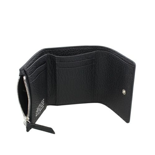 メゾンマルジェラ 三つ折り財布 レディース 4ステッチ ブラック Maison