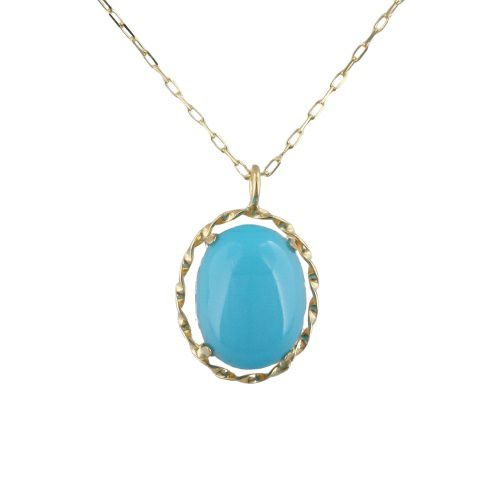 ネックレス K18イエローゴールド トルコ石 1.00ct