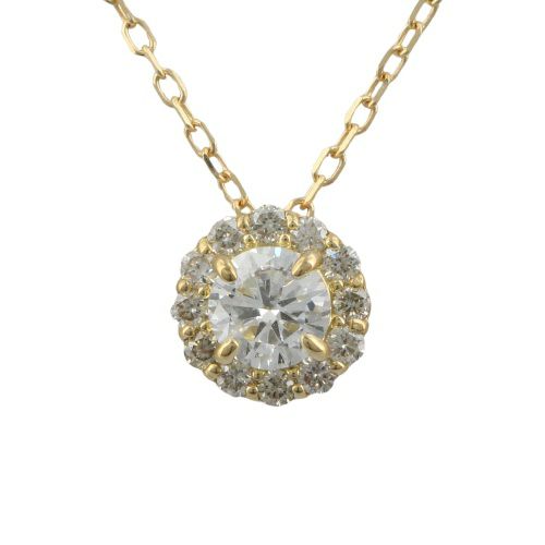 ネックレス K18イエローゴールド ダイヤモンド 0.30/0.12ct