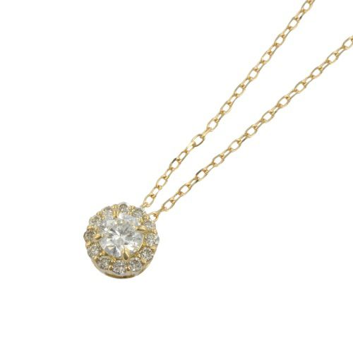 ネックレス K18イエローゴールド ダイヤモンド 0.30/0.12ct