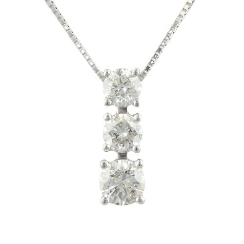 ネックレス プラチナ ダイヤモンド 1.00ct スリーストーン