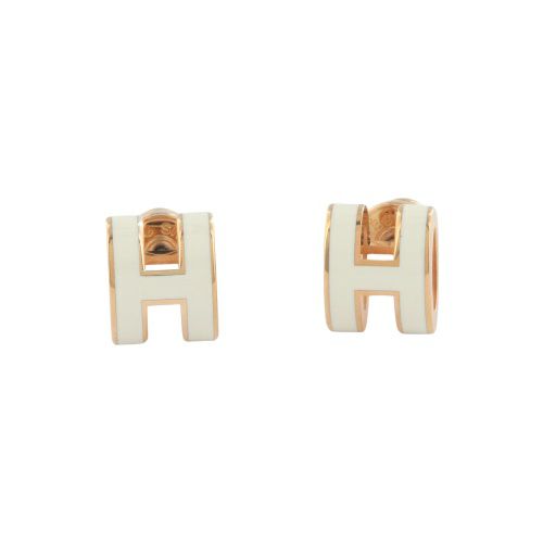 エルメス エルメス HERMES ミニポップアッシュ ピアス ホワイト